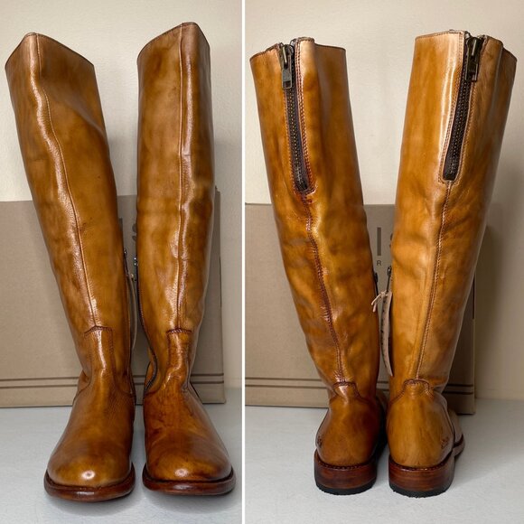 BED STU Tess Distressed Tan Leather Tall Riding Boots BEDSTU Size 8 - Picture 6 of 16